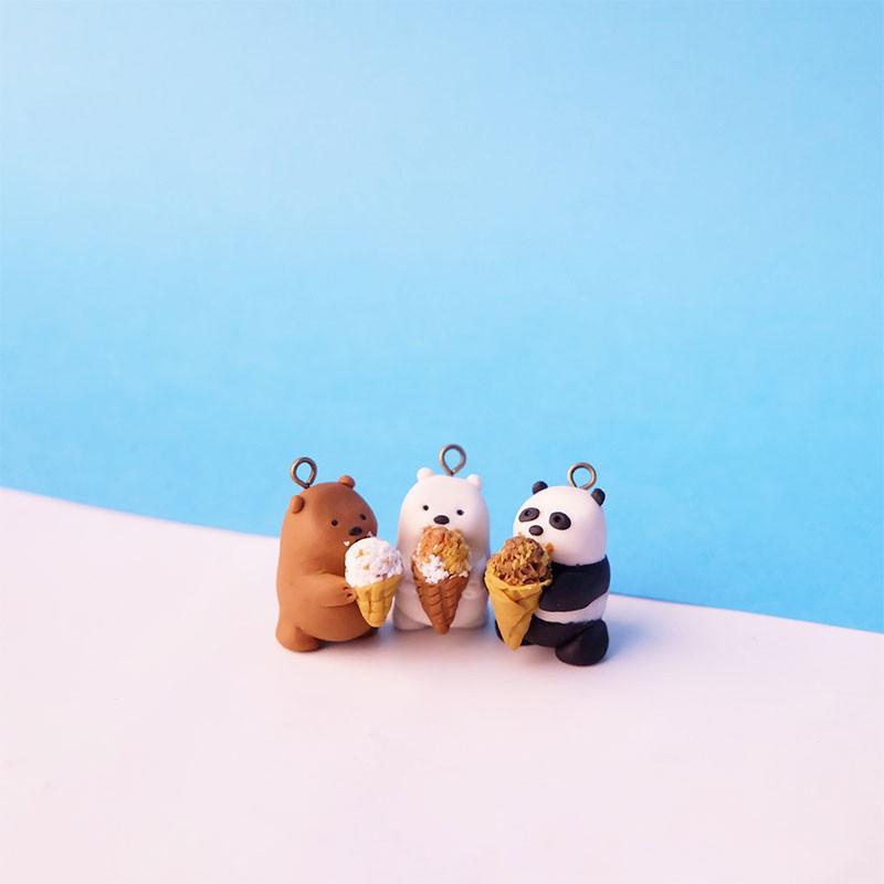 One Set We Bare Bears (3 pcs) - Holding Ice Cream