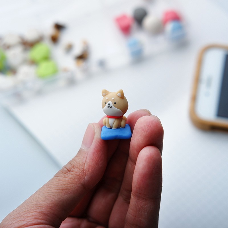 Dog on Blue Pillow Charms