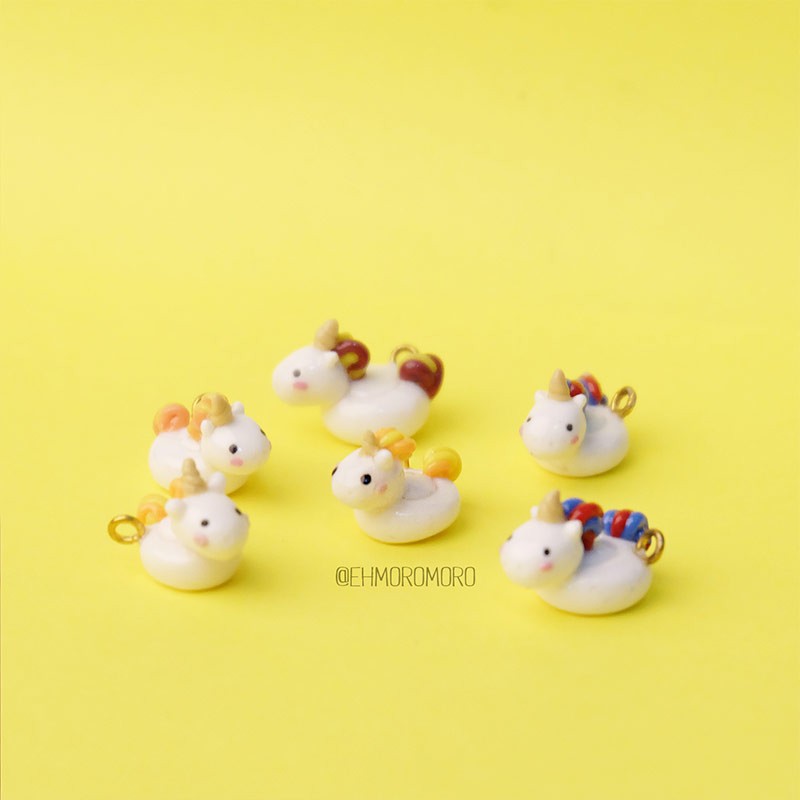 Cute Rubber Unicorn Charms